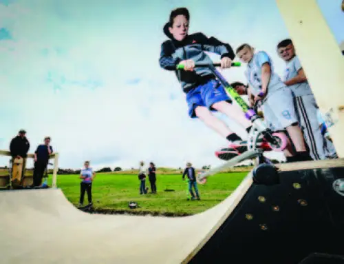 Temporary skateboard ramp is rolling success
